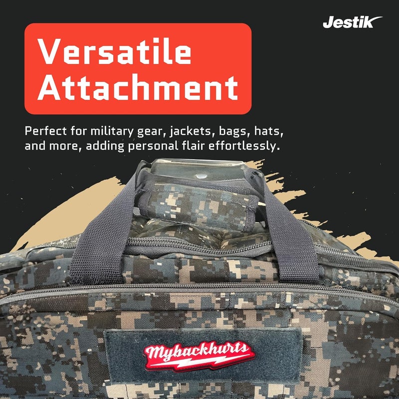 Jestik PVC Patch, Funny Patches, Humorous Tactical Morale Patch with Hook and Loop Fastener, Cute Patches for Backpacks, Military Uniforms, Jeans, Jackets, Vests, Hats & More - My Back Hurts - Image 3